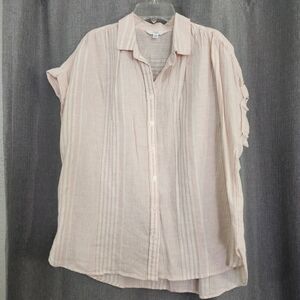 Time and Tru Light Pink Striped Button-Down Shirt